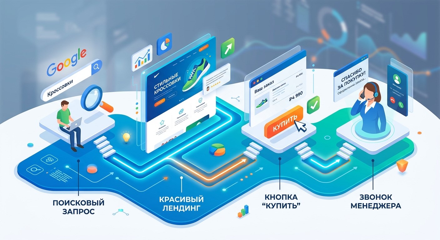 Путь клиента от поискового запроса до звонка менеджеру