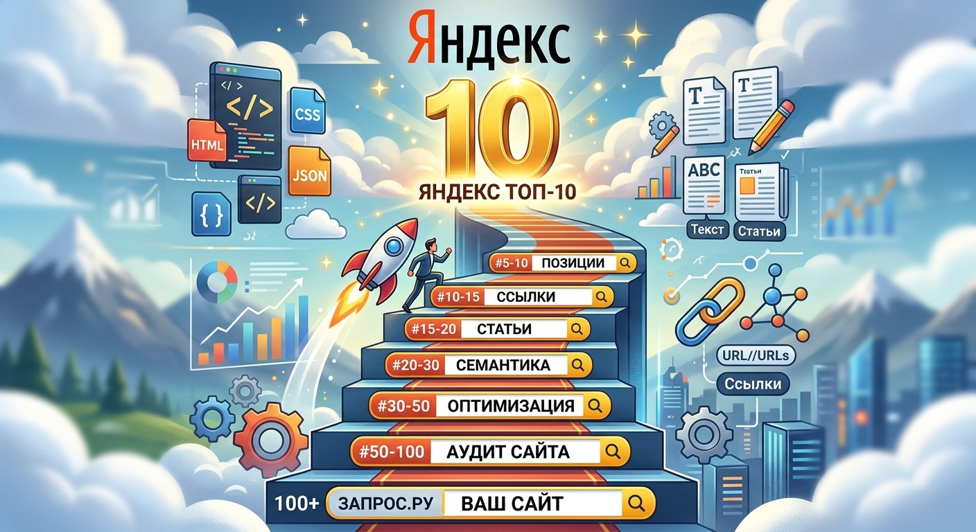 Путь в Яндекс топ-10: аудит, оптимизация, семантика, статьи, ссылки
