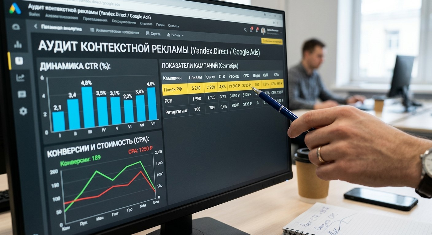 Аналитика и аудит рекламных кампаний в Яндекс Директ и Google Ads