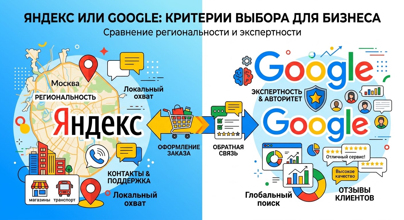 Сравнение коммерческих сигналов Яндекса и Google