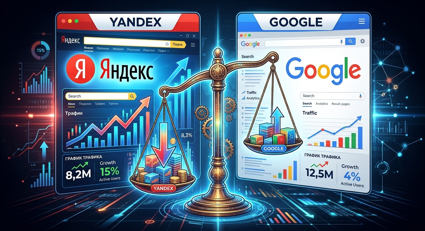 Раздельная диагностика падения трафика в Яндексе и Google